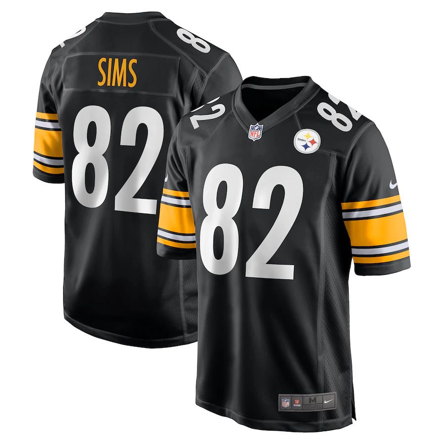 Men Pittsburgh Steelers 82 Steven Sims Nike Black Game NFL Jersey